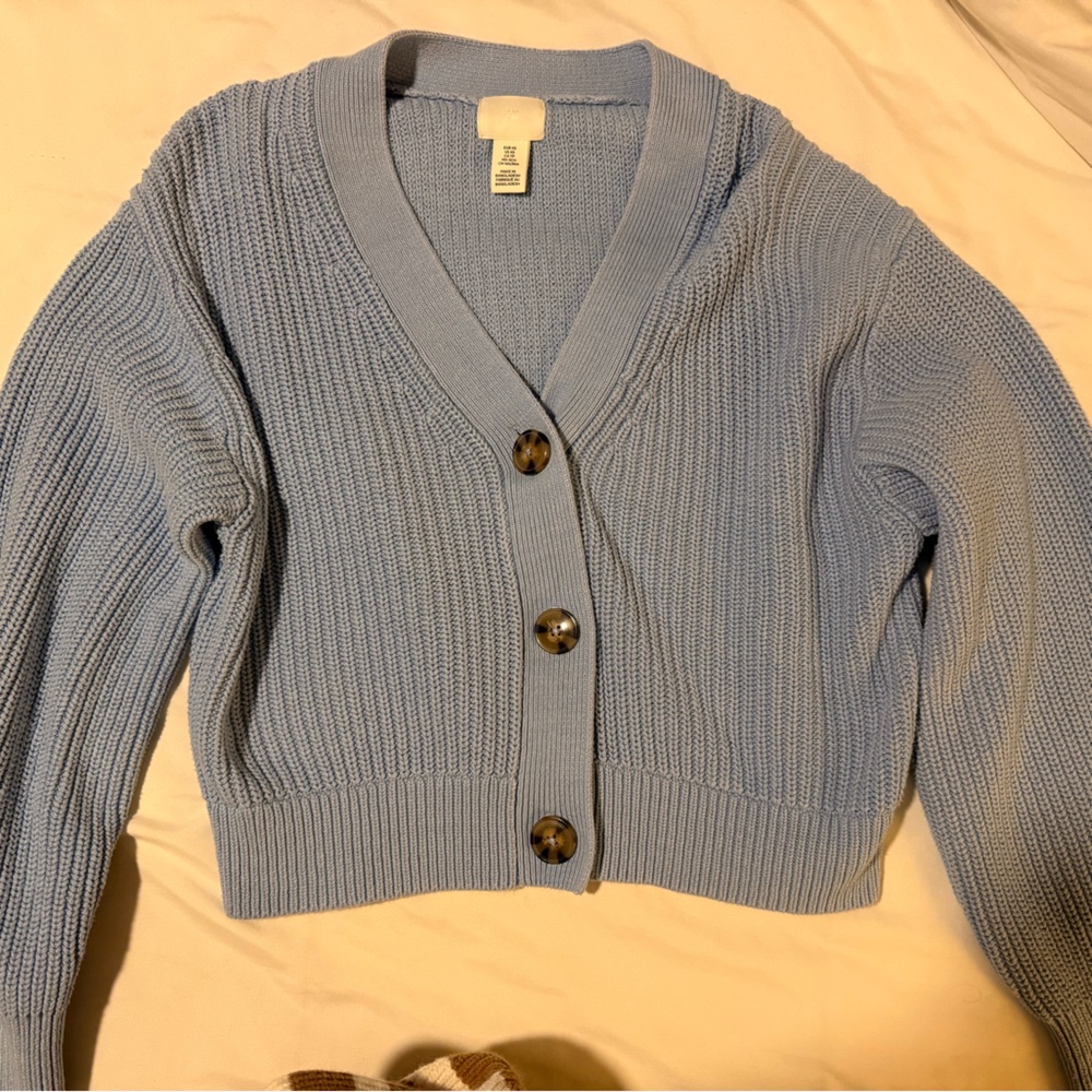 Periwinkle blue knit cardigan